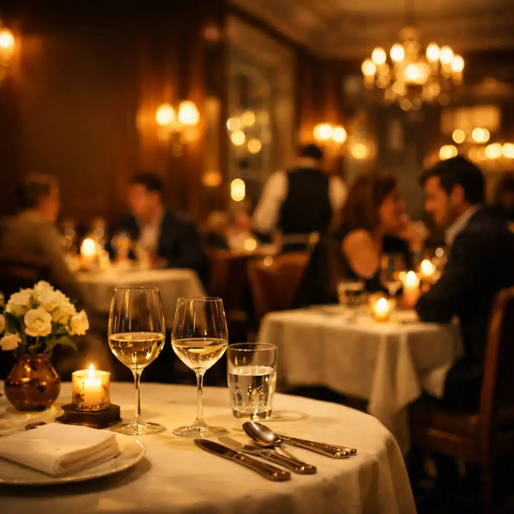 Ambiance de dîner élégante et chaleureuse