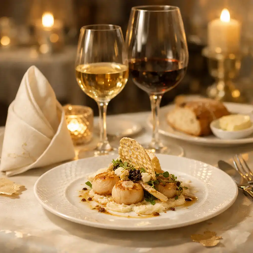 Détail d’une table gastronomique